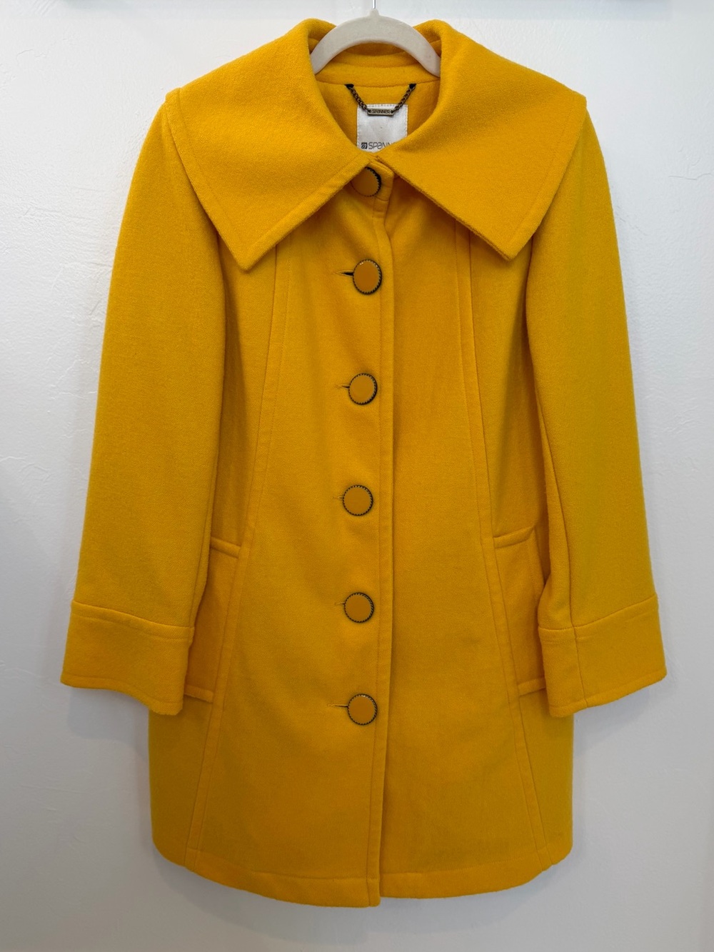SPANNER Vintage Mustard Yellow Pea Coat with Coordinating Scarf